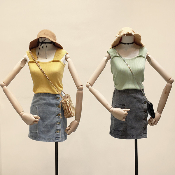 Modern női felső, széles pántokkal, öt színben