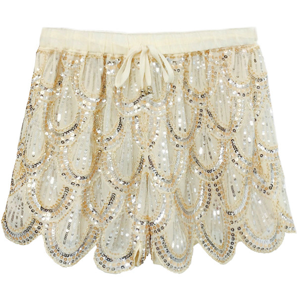 Női rövidnadrág flitterekkel, két színben