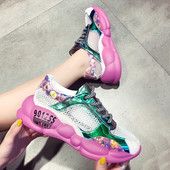 Tenisi casual dama in doua culori cu talpa groasa