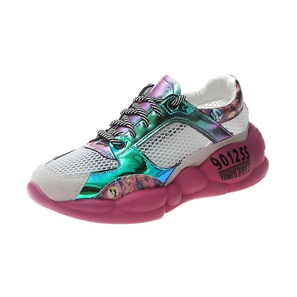 Tenisi casual dama in doua culori cu talpa groasa