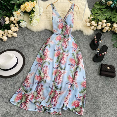 Stílusos női ruha virágmintával több színben