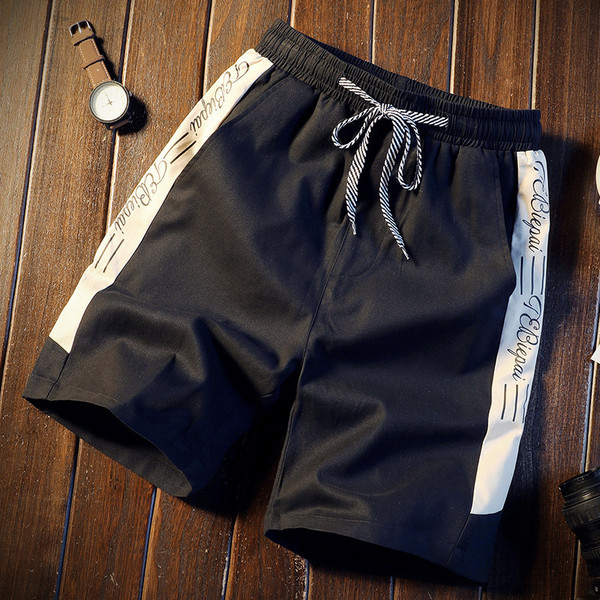 Pantaloni scurți casual pentru bărbați în trei culori cu cravate și buzunare