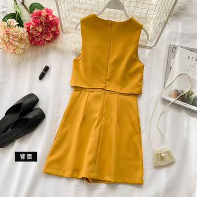 Stílusos női overál O-nyakkal több színben