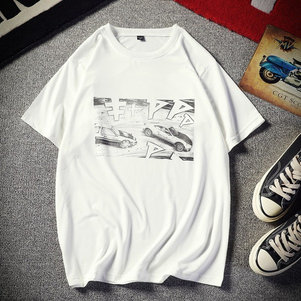 Férfi póló fehér és fekete színben, rátéttel és O-nyakkal