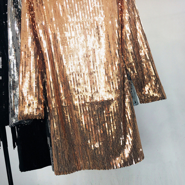 Modern női egyenes ruha flitterekkel, három színben