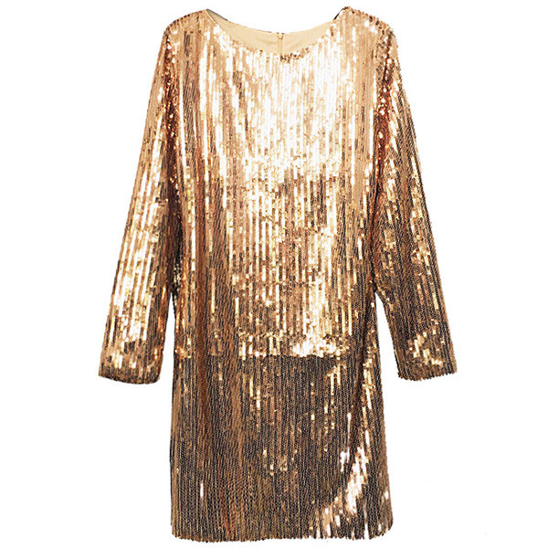 Modern női egyenes ruha flitterekkel, három színben