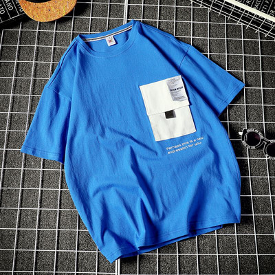 Férfi alkalmi póló fekete és kék színben