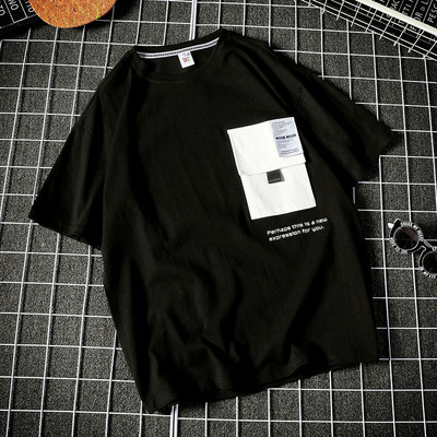 Férfi alkalmi póló fekete és kék színben