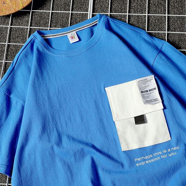 Férfi alkalmi póló fekete és kék színben