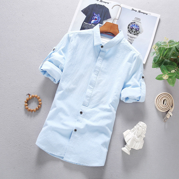 Stílusos férfi hosszú ujjú ing öt színben