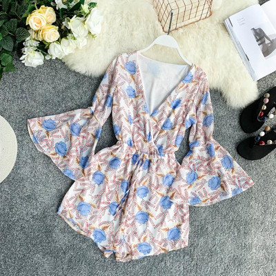 Női modern jumpsuit V-nyakkal, több színben