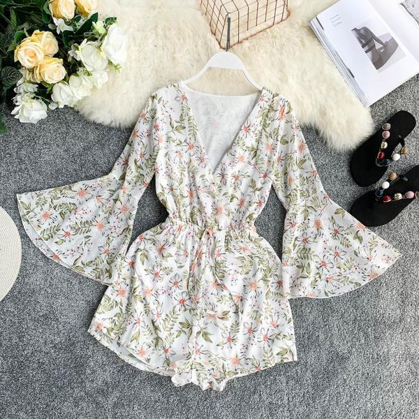 Női modern jumpsuit V-nyakkal, több színben