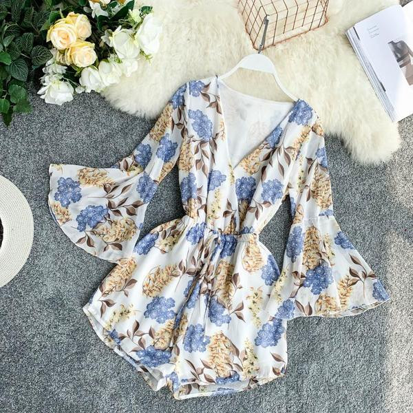 Női modern jumpsuit V-nyakkal, több színben