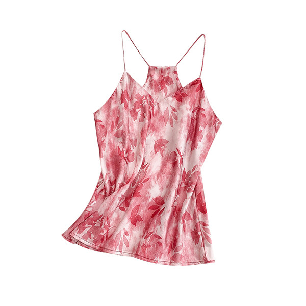 Modern női felső vékony pántokkal és virágmintával