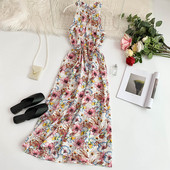 Rochie lunga de vara de dama cu model floral in mai multe culori