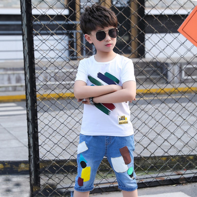 Modern gyerekkészlet fiúknak fehér és kék színben