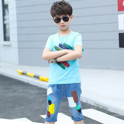 Modern gyerekkészlet fiúknak fehér és kék színben