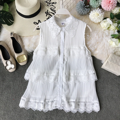 Modern női ing gombokkal és csipkével, három színben