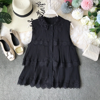 Modern női ing gombokkal és csipkével, három színben