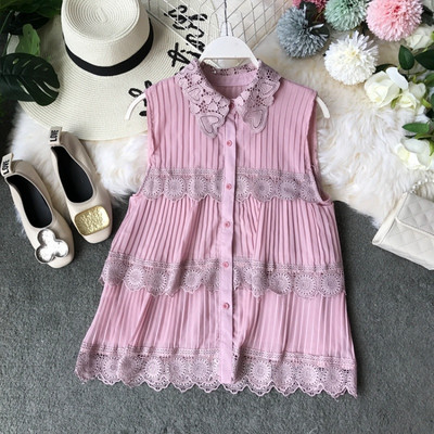 Modern női ing gombokkal és csipkével, három színben