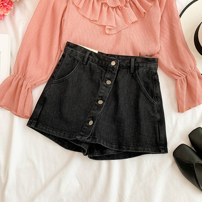 Дамска модерна дънкова пола-панталон в два цвята