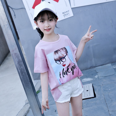 Modern gyerek póló lányoknak három színben rátéttel