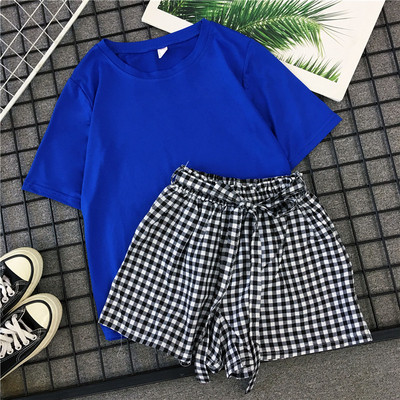 Két részből álló női alkalmi szett - póló és rövidnadrág több színben