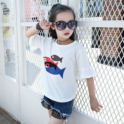 Modern gyerek póló lányoknak három színben rátéttel