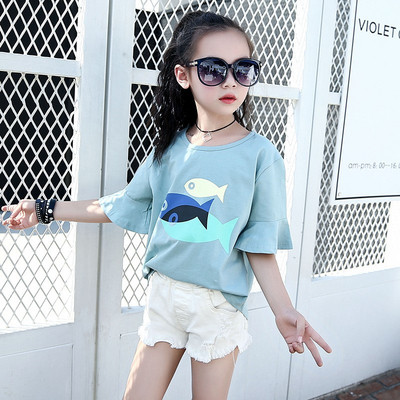 Μοντέρνα παιδική μπλούζα για κορίτσια σε τρία χρώματα με εφαρμογές