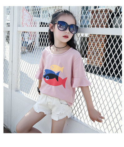 Modern gyerek póló lányoknak három színben rátéttel