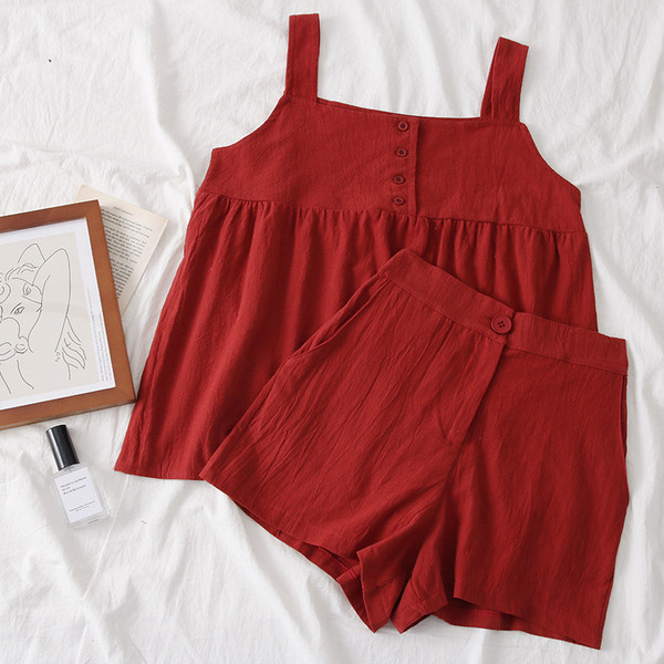 Kétrészes női napi szett, gombokkal több színben