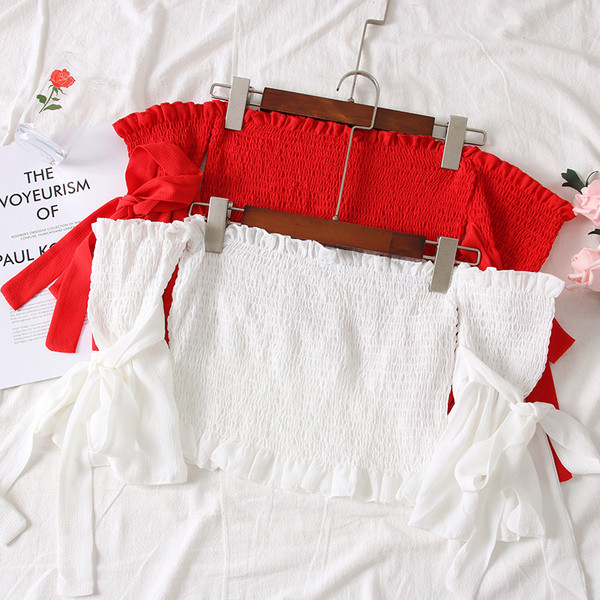 Modern női blúz csupasz váll négy színben