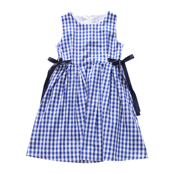 Stílusos, kockás gyerekruha O-nyakú