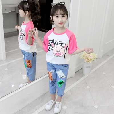Ежедневен детски комплект панталон и блуза в два цвята