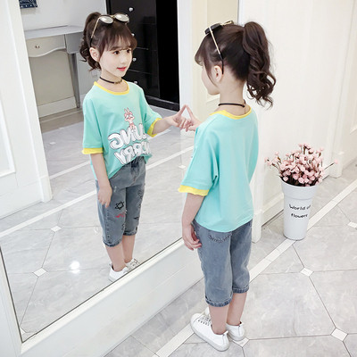 Alkalmi gyerek póló lányoknak két színben rátéttel