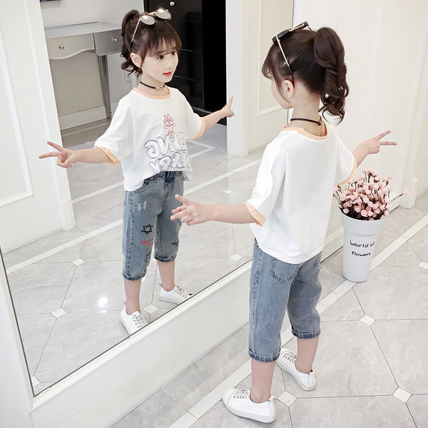 Alkalmi gyerek póló lányoknak két színben rátéttel