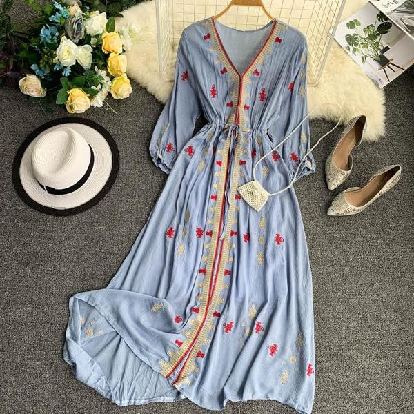 Rochie de plaja de dama cu imprimeu