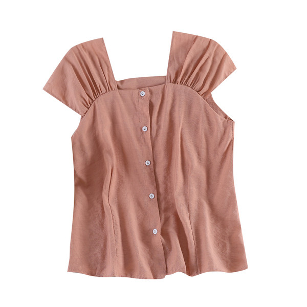 Modern női felső több színben, gombokkal és széles pántokkal