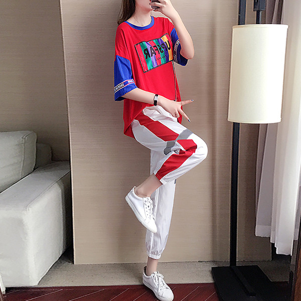 Női sport szett pólóval és nadrággal több színben