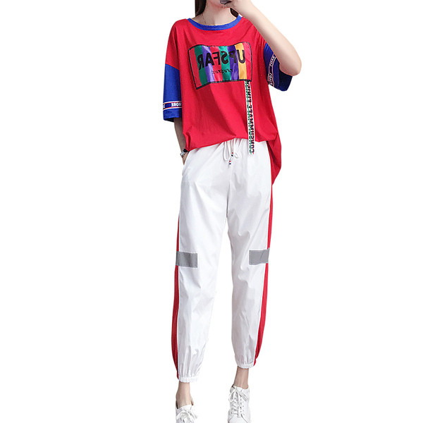 Női sport szett pólóval és nadrággal több színben