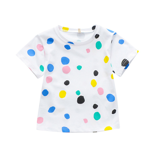 Модерна детска тениска в бял и розов цвят за момичета