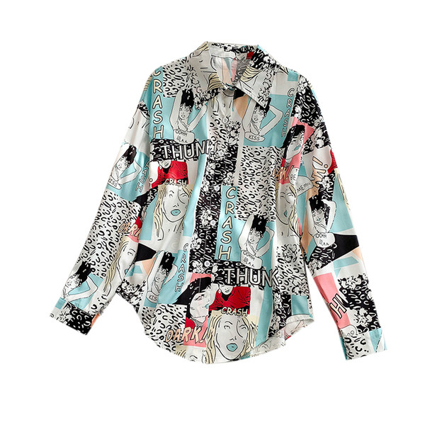 Modern női ing színes rátéttel