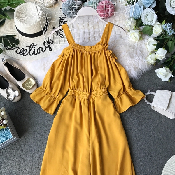 Salopetă casual de damă cu mâneci scurte în trei culori