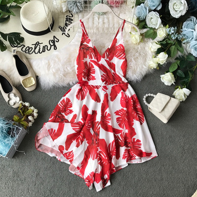 Modern női overál csupasz háttal, vékony pántokkal