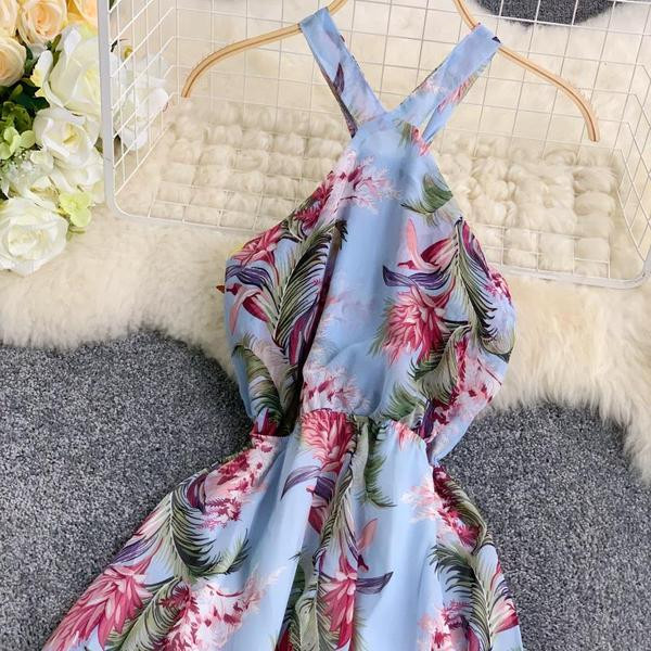 Női nyári ruha hosszú virágmintás modell