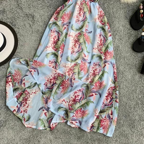 Női nyári ruha hosszú virágmintás modell