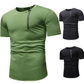 Férfi alkalmi póló három színben, cipzárral