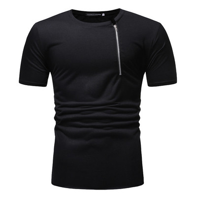 Férfi alkalmi póló három színben, cipzárral