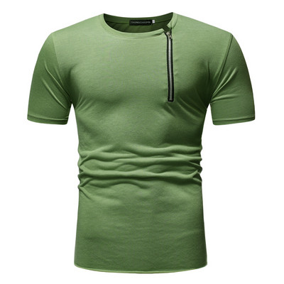 Férfi alkalmi póló három színben, cipzárral