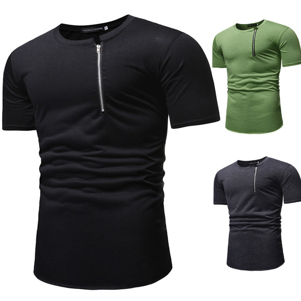 Férfi alkalmi póló három színben, cipzárral